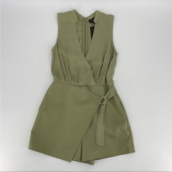 StyleStalker Sleeveless Faux Wrap Romper - Picture 1 of 6